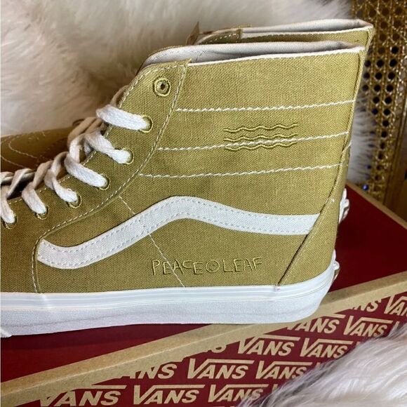 VANS Eco Theory Sk8-Hi Tapered Sneakers Mustard Gold/True White New Sz 11 - Picture 4 of 8